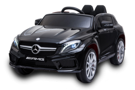 12V Mercedes GLA Negro con Licencia eléctrico para niños