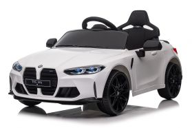12V BMW M4 Competition Blanco con Licencia Eléctrico para niños