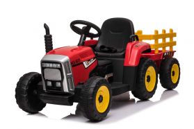 Tractor y trailer Rojo 12V Eléctrico para niños