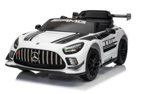 12V Mercedes AMG GT4 Blanco con Licencia Eléctrico