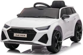 12V Audi RS6 Blanco con Licencia Eléctrico para niños